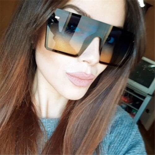 Fashion Square Women Plastic Sunglasses Brand Designer Gradient Sunglasses For Female Mirror Lens Men Sun Glasses UV400