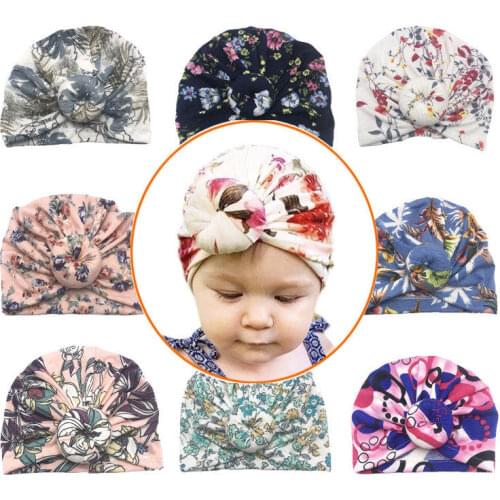 2019 New Baby Turban Spring Summer Knotted Newborn Girls Beanie Hats