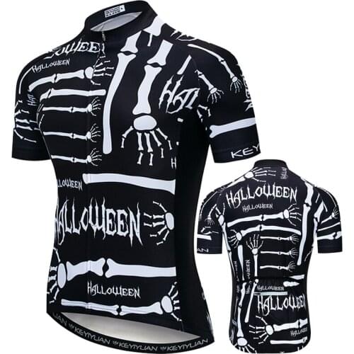 KEYIYUAN 2021 Spring And summer New Mens Skull Short Sleeved Cycling Jersey MTB Maglia Ciclismo Blusa Ciclismo Maillots
