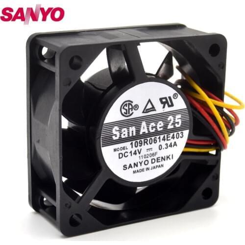 SANYO New and Original 109R0614E403 6025 6CM 60mm 14V 0.34A double ball bearing cooling fan 60*60*25mm