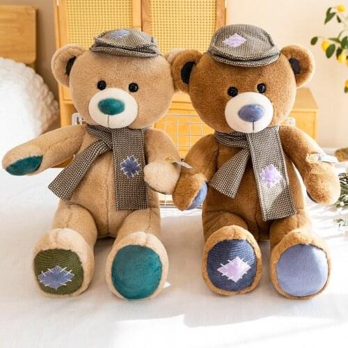 Wear Hat Ccarf Teddy Bear Cartoon Soft Stuffed Kawaii Animals Plush Toys For Kid Children Friends Girl Christmas Birthday Gift