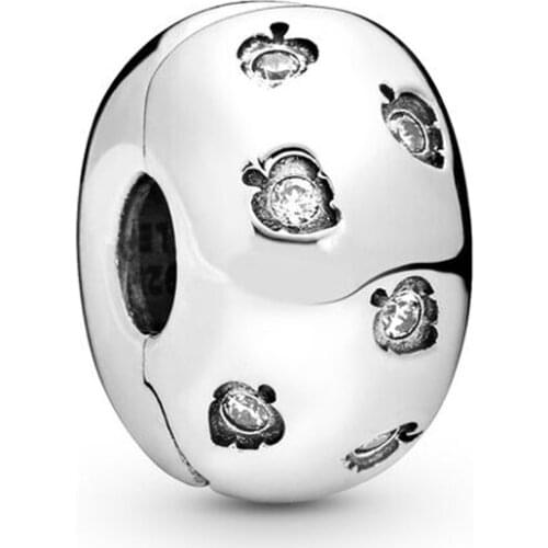 Sparkling Leaves Clip Charms for Jewelry Making Fits Original Pandora Bracelet 925 Sterling Silver Metal Beads Women Jewellery