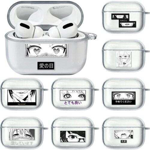 Anime Girls Eyes Transparent Case For Apple Airpods Pro Casing Silicone Bluetooth Earphone Box for Air pods 3 Pro Cover Capa Bag