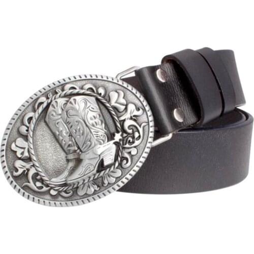 2018 women Genuine Leather belt Boots Retro pattern lady cowskin leather belt Flower West cowboy belt Western style