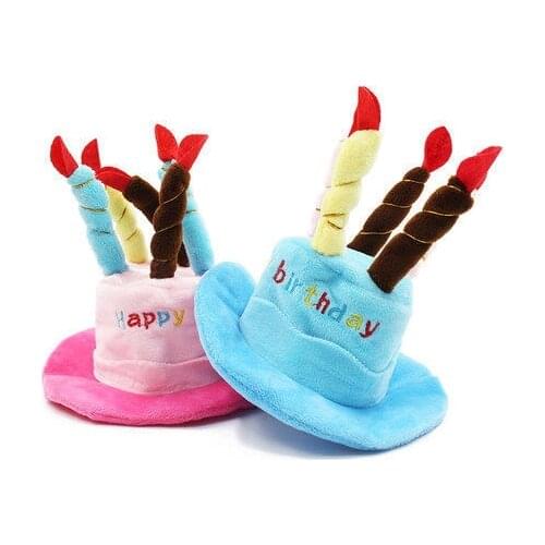 Caps For Dogs Pet Cat Dog Birthday Caps Hat with Cake Candles Design Birthday Party Costume Headwear Accessory Goods For Dogs