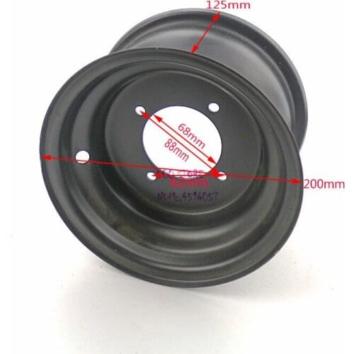 7 inch Tires Wheel black hub Rim (3 Holes) Vacuum Tires 16x8-7 inch ATV Quad Wheel Rims aluminum wheel