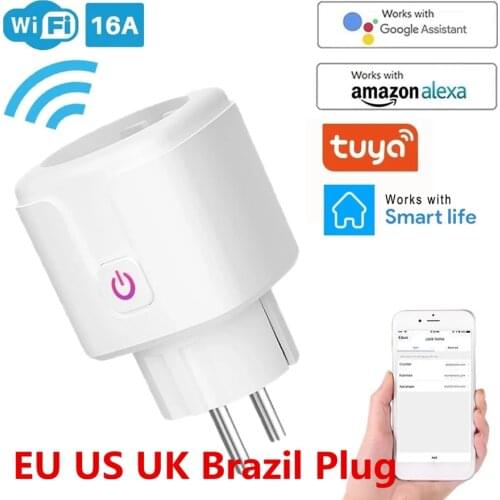 WiFi Smart Plug EU US 16A Adaptor Wireless Remote Voice Control Power Energy Monitor Outlet Timer Socket for Alexa Google Home
