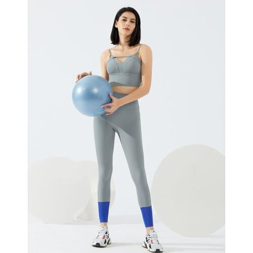 Gym Workout Clothing For Women Yoga Sets 2pcs Fitness Suits Shockproof Bra&Push Up Leggings Activewear Sport Patchwork Tracksuit