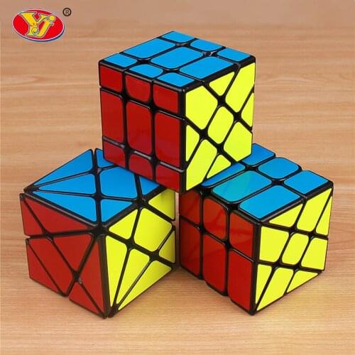YJ Axis yongjun wheel magic speed cube professional sticker Fisher skew cubes educational toys for children