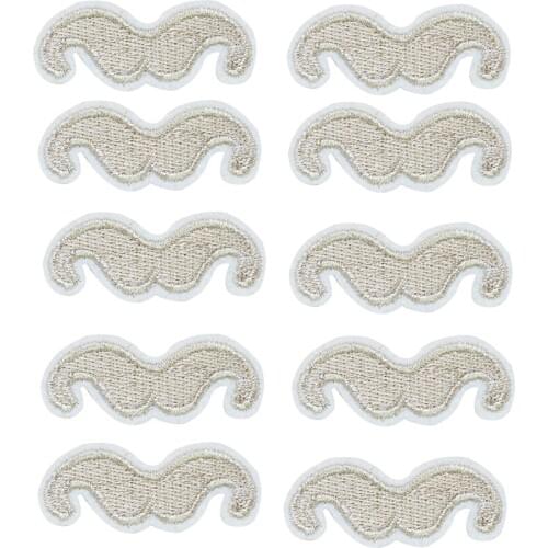 10pcs mustache embroidered patches for clothing iron on patches for clothes badges clothes iron-on patches for jeans