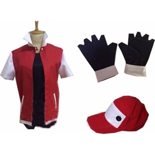 2017 Anime Trainer Red Cosplay Costume Ash Ketchum Costume