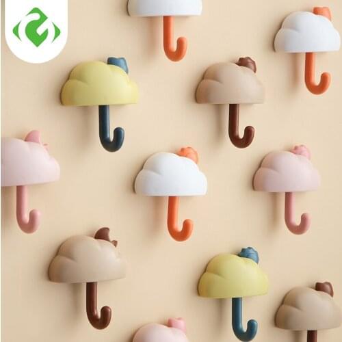 3PCS Towel Hook Plastic Door Hanger Self Adhesive Wall Hanger Hat Racks Key Hanger Wall Organizer Home Decor Key Holder GUANYAO