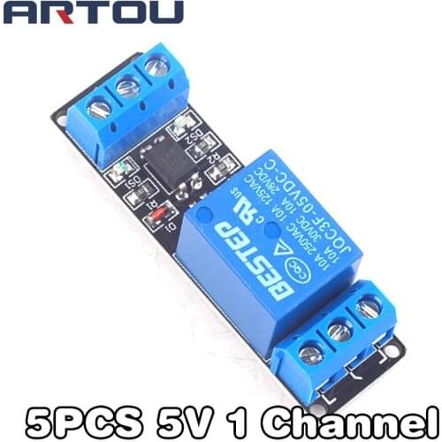 5PCS 1 Channel 5V Relay Module Low Level Trigger 5V Relay Module for PIC AVR DSP ARM