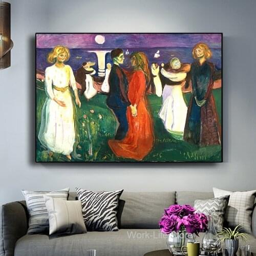 Abstract Edvard Munch Dance of Life Oil Painting on Canvas Art Posters and Prints Wall Picture for Living Room Decor No Frame