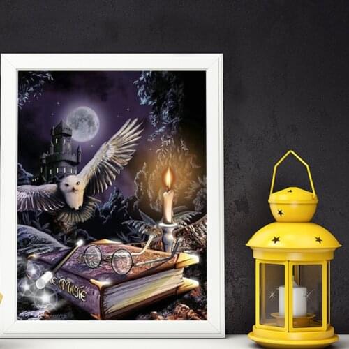 Diy 5D Diamond Painting Cross Stitch Kits Mosaic Diamond Embroidery Full Home Decor Magic Owl Castle