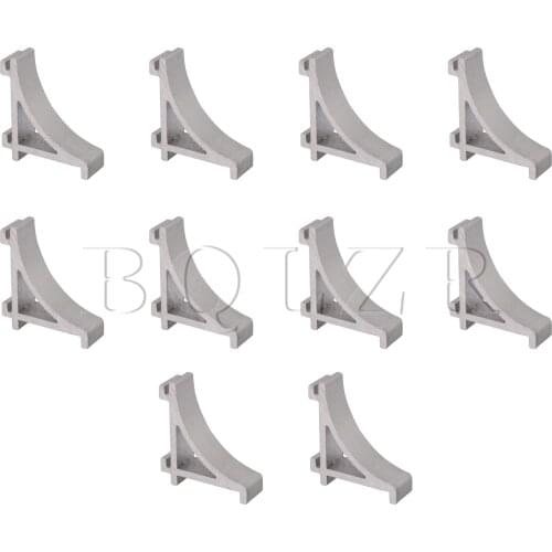 BQLZR 10 Pieces 2.3CM Aluminum Alloy Silver Refrigerator Shelf Support Hooks