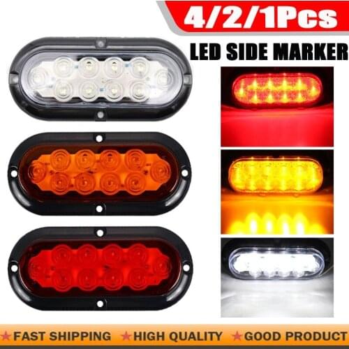 DC 12V 4/2/1Pcs 10LED Universal Clearance Trailer Car Truck Side Marker Tail Light Side Marker Lamp Rear Led Light Brake Lamp