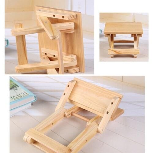 Wood Step Stool Heavy Duty 1PC Solid Children Supplies Bath Bench Portable Changing Shoes Non-slip Wooden Folding Stools