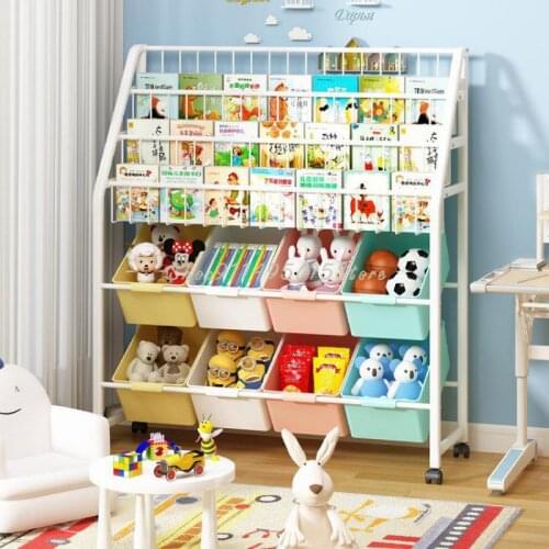 Childrens Bookshelf Baby Picture Book Rack Toy Storage Rack One Floor Toy Rack Home Kindergarten Cabinet