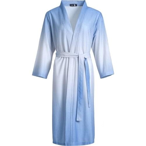 Home Clothes Waffle Nightwear Casual Women Intimate Lingerie Kimono Bathrobe Gown Soft Sleepwear Nightdress Lovers Nightgown
