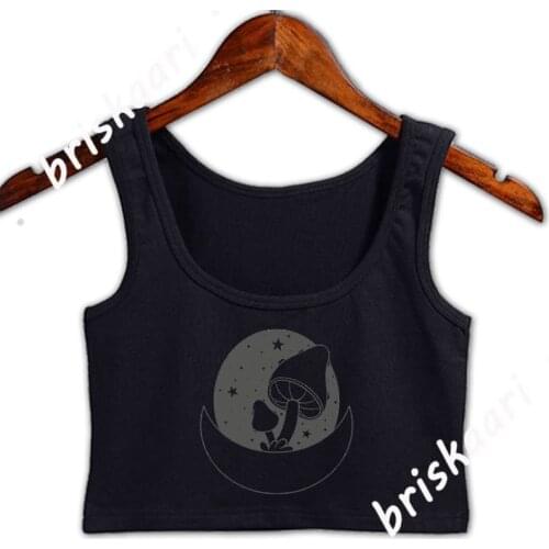 Goblincore Aesthetics Mushroom Forager Crop Top Anti-Wrinkle Tops Custom Leisure Sleeveless Summer For Girls S-3xl Female Vest