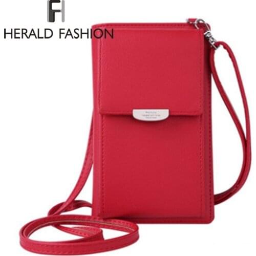 Herald Fashion Women Mini Shoulder Bag Multifunctional Female Wallet Crossbody cellphone Bag All-match Portable Small Purse Sac