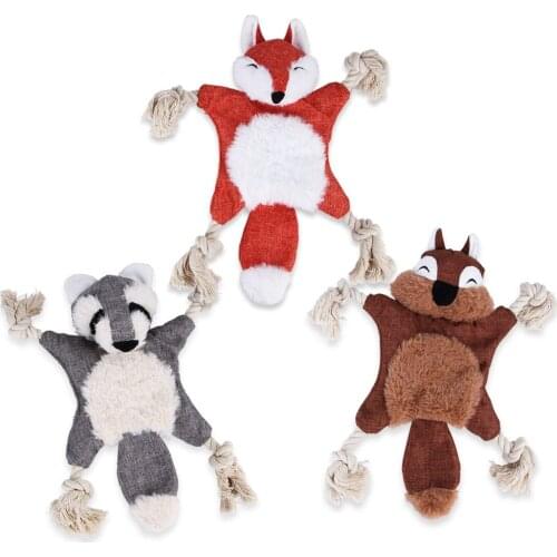 Pet Toys New Style Plush Sounding Dog Supplies Wear-resistant and Bite-resistant Fox Squirrel Pet Toys Dog Toys for Small Dogs