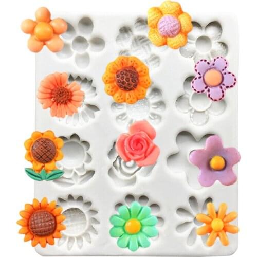 Daisy Sunflower Rose Silicone Cake Baking Mold Sugarcraft Chocolate Cupcake Resin Tools Fondant Decorating Tools