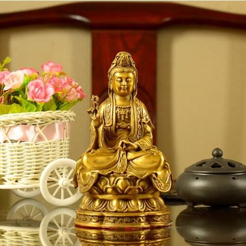 Chinese Charm Buddha Statue Kwan Yin Statues and Sculptures for Good Luck & Happiness Home Desk Decorations