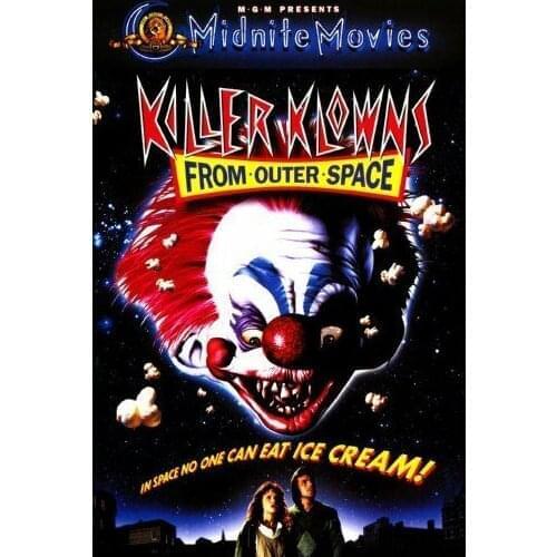 Killer Klowns From Outer Space Movie Silk Cloth Poster Art Bedroom Decoration