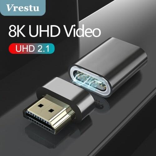 Magnetic Video HDCP 2.1 Adapter 8K/60HZ 48Gbps 3D Vision Converter for TV PC Xiaomi Mi Box Splitter Switch PS5 Monitor Projector