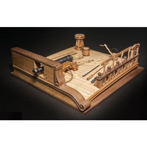 Scale 1:26 8 Pound Long gun Deck scene wooden model kits