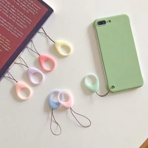 Soft Silicone Phone Lanyard for iPhone Huawei Xiaomi Candy Color Phone Ring Strap For Smartphone Universal