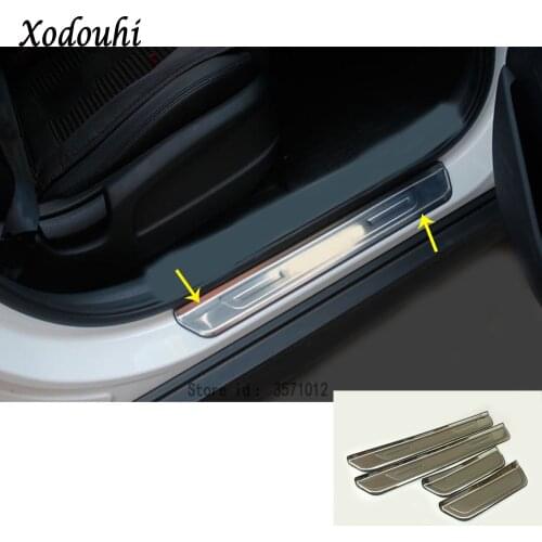For Hyundai Tucson 2015 2016 2017 2018 car styling Stainless Steel pedal Door sill scuff plate Cover outside external threshold