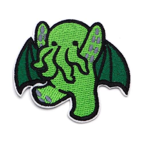 Anime Cthulu Embroidery Patches Creative Applique Patches for Clothes Personality DIY Accessories Iron on Patches S97