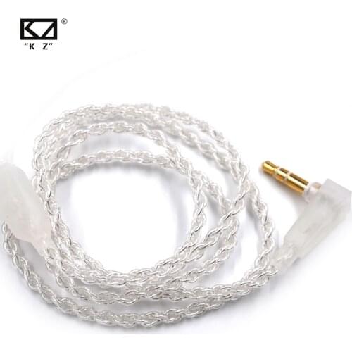 KZ Earphone Cables Silver plated upgrade cable Headphones wire 3.5MM 2PIN 0.75mm For KZ ZAX ZSX ZSN PRO ZSTX AS10 ES4 ZS10 PRO