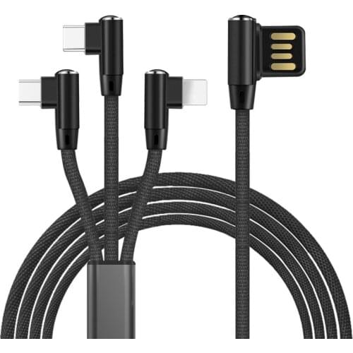 1.5 m 3 IN 1 8Pin Micro Type C Nylon USB Cable for IPhone IOS 10 9 8 Samsung Nokia USB Fast Charging Cables Cord L