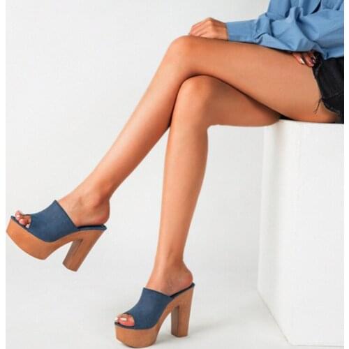 For New summer sandals and slippers European and American fish mouth sandals feminine thick heels fashion high heels