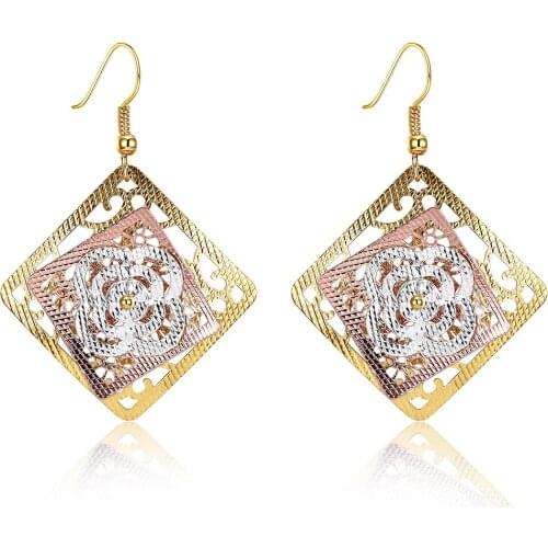 New Arrival Gold Color Earrings for Women Wedding Decoration Hyperbole Design Wedding Party Boucles doreilles