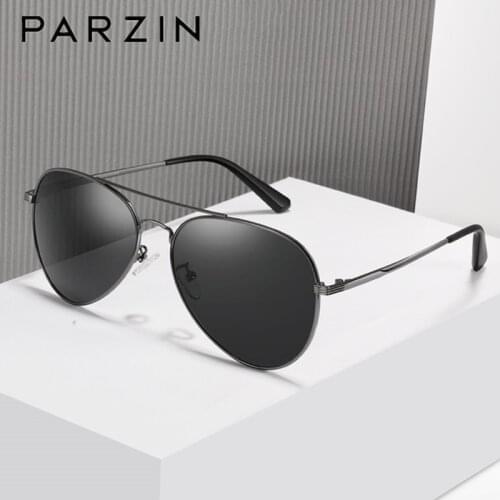 PARZIN Polarized Men Sunglasses Brand Design Alloy Frame Pilot Sun Glasses For Male Driver Driving Glasses UV400 6635