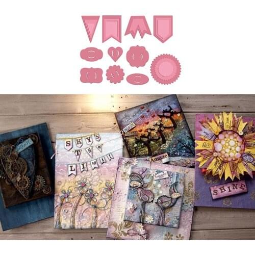 Popular Celebration Decorations Banner Flower Triangle Metal Cutting Dies For New DIY Scrapbooking Album Card Making Crafts 2019