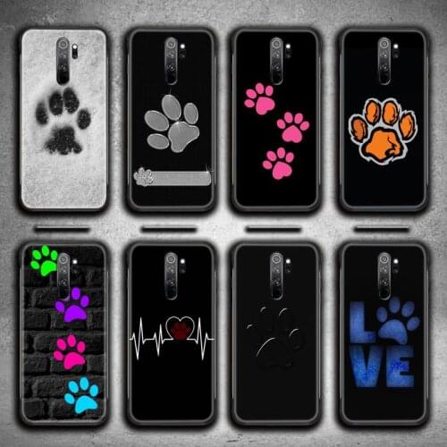 Dog footprint Paw Colorful Phone Case for Redmi Note 9 8 8T 8A 7 6 6A Go Pro Max Redmi 9 K20 K30 Pro