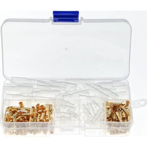 120 boxed 3.5mm connection terminals with insulating rubber sleeves (60 male and female terminals each)