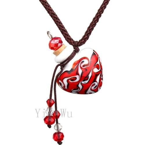 YingWu Hot Fashion Heart-shaped Oil Perfume Bottle Vial Fragrance Aromatherapy Necklace