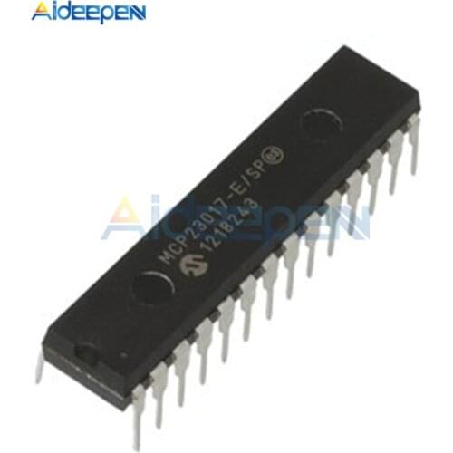 1Pcs MCP23017-E/SP IC Chips DIP-28 MCP23017 16-Bit I/O Expander With I2C Interface IC New Original