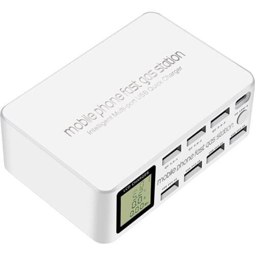 100W USB 8-Port Quick Charger Charging Station HUB Type C PD Fast Charger US