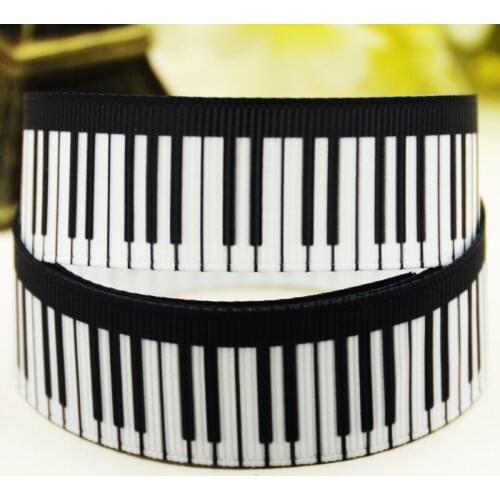 22mm 25mm 38mm 75mm Musical Instrument Cartoon printed Grosgrain Ribbon party decoration 10 Yards X-03329