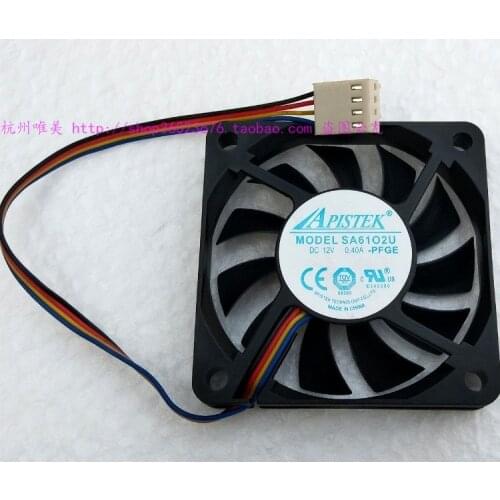 APISTEK SA61O2U DC 12V 0.4A 60x60x10mm 4-wire Server Cooling Fan