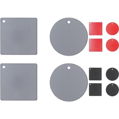 4 Pcs Extra Thick Silicone Trivet Mats: Trivets for Hot Dishes - Thick Hot Pads for Kitchen, Multi-Purpose Pot