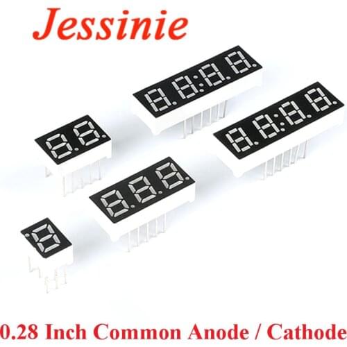 5pcs 0.28 Inch Digital Tube LED Display 1Bit 2Bit 3Bit 4Bit Clock Common Anode Cathode 0.28" 7 Segment Led DIY Red Board